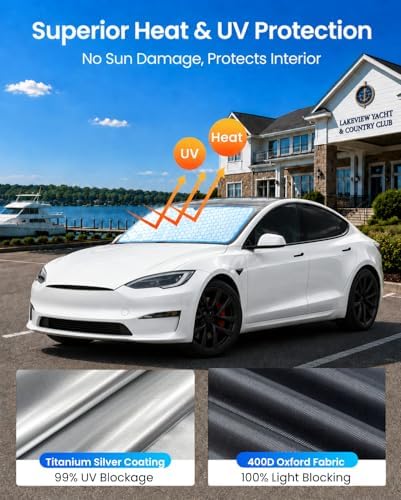 REEVAA Car Windshield Sun Shade for Tesla Model S (2026-2016) - Image 3