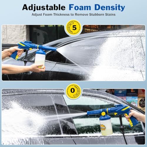 5-in-1 Pressure Washer Gun with Foam Cannon, Built-in 5 Spray Nozzles, M22-14 & M22-15 Adapters, 3/8" Quick-Connect Adapter – Power Washer Gun for Car & Home Cleaning - Image 5