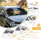 Windshield Sun Shade for Car, 63"x28.5" Stylish Printed Front Window Sunshade with Double Steel Ring Frame, Universal Fit Foldable Heat Blocker & UV Protector, with Storage Pouch (Flowers) - Image 5