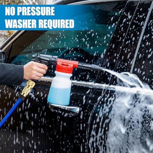 ZIMISI Car Wash Foam Gun, Foam Cannon for Hose, Professional Car Foam Sprayer with 6 Levels Foam Concentration, Spray Gun Cleaner, Connects to Any Garden Hose (Red) - Image 4