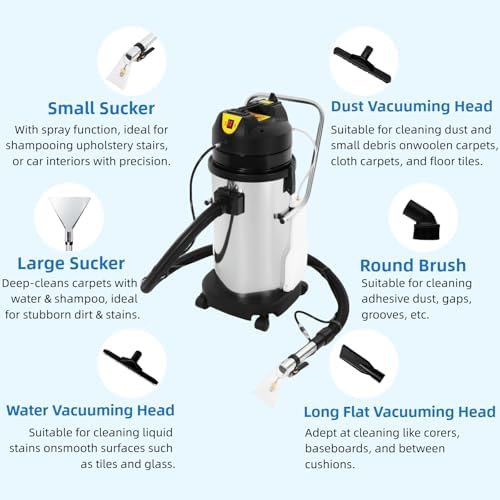 40L/11Gal Commercial Carpet Cleaner, 3 in 1 Multi-Purpose Floor Cleaning Machine Heavy Duty Extractor Vacuum Washing Machine, 1049W Powerful Sofa Curtain Carpet Cleaning Machine - Image 4