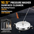 LidoDola 16.5'' Pressure Washer Surface Cleaner, Power Washer Accessory - Image 2