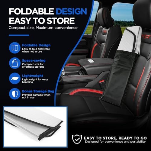 MAIKER OFF ROAD Windshield Sunshade Compatible with Ram 1500 2019-2025 - Image 4