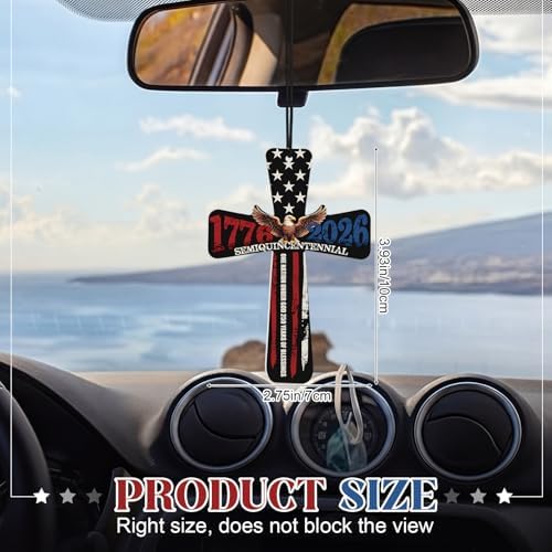 Fumete 24 Pcs America Flag Cross Car Air Fresheners Patriot Day Gift Bulk - Image 2
