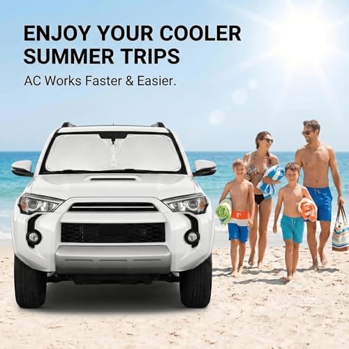 Windshield Sun Shade for Toyota Venza 2021-2024 Sunshade Front Window Shade Custom Fit Venza Accessories Sun Visor Foldable Shade Blocks UV Rays Accessories - Image 4