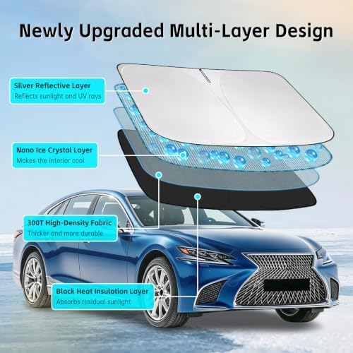 Windshield Sun Shade for Lexus LS 2018-2026 Sunshade - Image 3