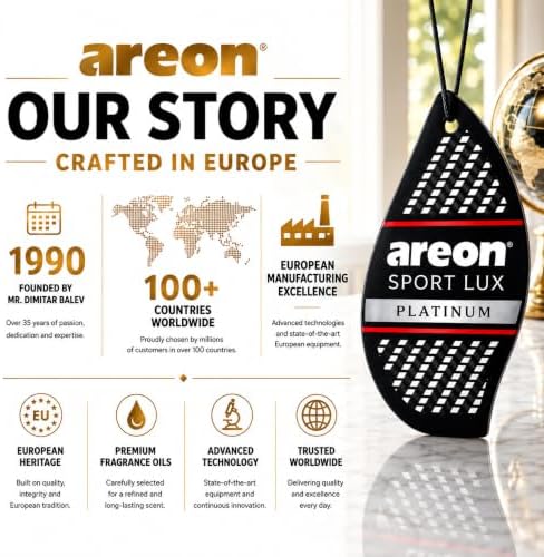 AREON Sport Lux PLATINUM Paper Hanging Car Air Freshener - Pack of 12 - Image 6