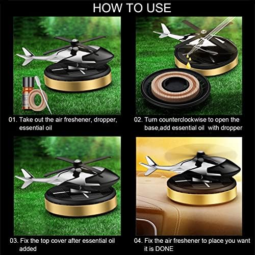 Al Alloy Helicopter Solar Air Freshener,Home&Car Interior Décor Model|Gold - Image 7