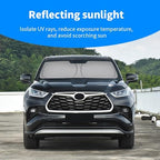 Front Windshield Sun Shade Custom Fit Compatible for Highlander 2008-present Sunshade Foldable UV Ray Reflector Sun Visor Protector Accessories Shield Cover Reflective (for Highlander 2008-present) - Image 4