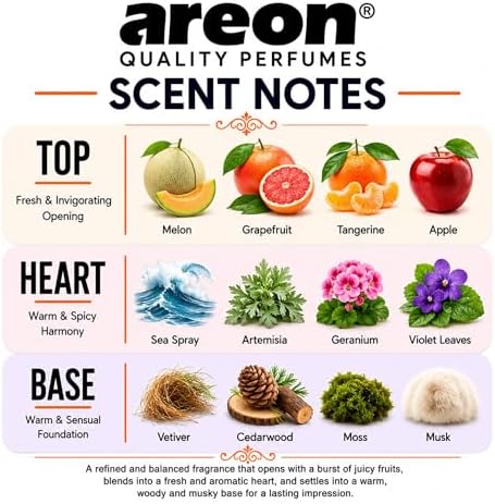 AREON X Miami Beach Hanging Car Air Freshener - Long Lasting Hanging Fragrance for Car Interior - Stylish Hanging Air Freshener - Premium Fragrance Card Freshener with Easy to Use Design (Pack of 3) - Image 5
