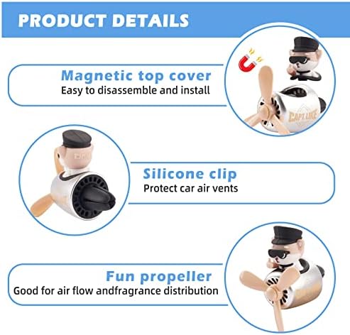 Car Air Fresheners Cartoon Pilot Automotive Air Outlet Propeller Cute Car Diffuser Creative Car Perfume Decoration for Car Vent Clips Car Vent Clip Air Freshener Accessories for Women Men - Image 3