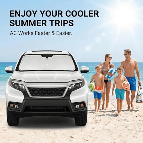 Windshield Sun Shade for Honda Passport 2019-2024 2025 Sunshade Front Window Shade Custom Fit Passport Accessories Sun Visor Foldable Shade Blocks UV Rays Accessories - Image 4
