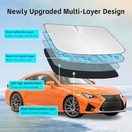 Windshield Sun Shade for Lexus RC/LC 2015-2026 Sunshade - Image 3