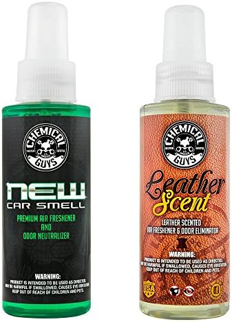 Chemical Guys, New Car & Leather Scent Air Freshener Sample Kit, 2 x 4 oz by ChemicalGuys