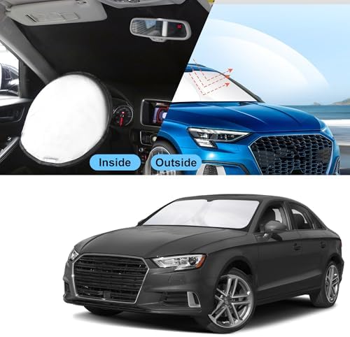 TINGLU Sun Shade for Audi A3 2014-2020 Accessories Windshield Sun Shade Window Shade UV Rays Protection Sun Visor Cover with Steering Wheel Sunshade Storage Bag - Image 6