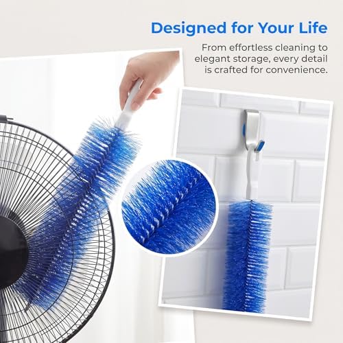 Fan Cleaner Brush with Bendable Microfiber Head, Washable & Reusable Dust Remover, ldeal for Fans Air Conditioning, Car Vents & Curtain (Grey 4PCS) - Image 5