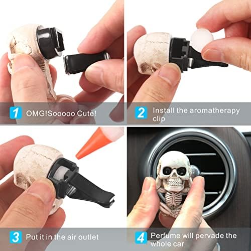 Skull Decor Car Air Freshener Vent Clips Goth Halloween Decorations Gifts - Image 4