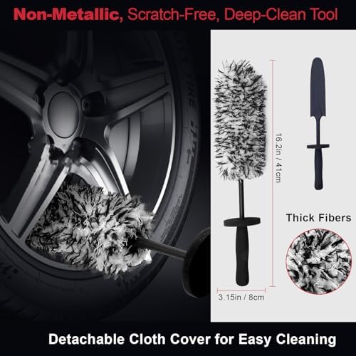 4PCS Wheel Detailing Kit Metal‑Free Scratch‑Free Rim Brush - Image 3
