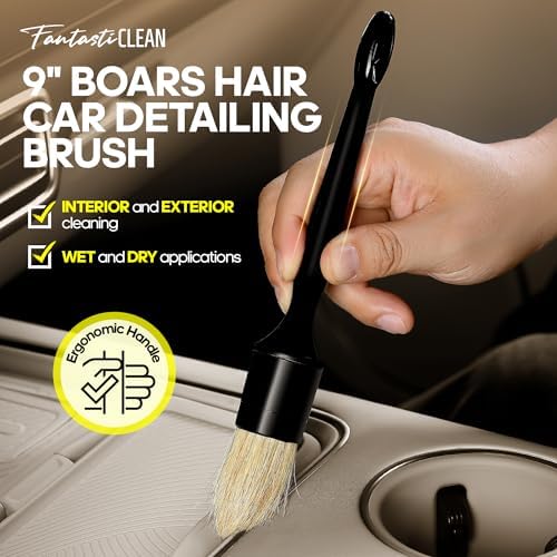 Fantasticlean Car Interior Detailing Kit, Leather Cleaner Brush Set, 9PCS - Image 4