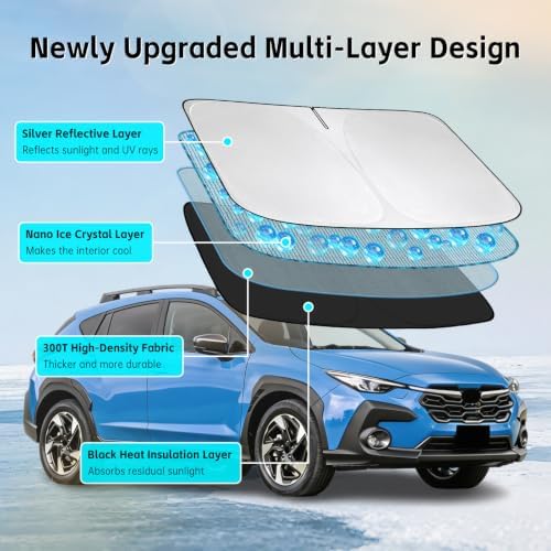 Windshield Sun Shade for Subaru Crosstrek 2018-2026 Sunshade - Image 3