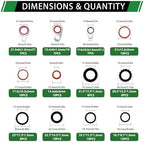 110PCS A/C Compressor Port Bonded Seal Gasket Kit, A/C Seal Washers - Image 2