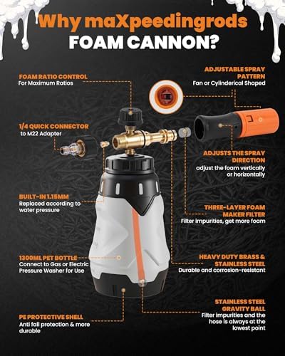 maXpeedingrods Foam Cannon for Pressure Washer, 1300ML Car Wash Foam Gun - Image 5