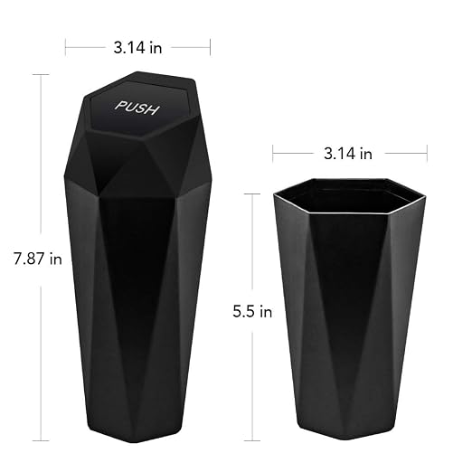 Car Trash Can with Lid, Leakproof, 15 Trash Bags, Black, 1 Pack | Small Garbage Can for Car, Car Accessories for Interior, Multipurpose Organizers and Storage Solutions for Home, Office - Image 7