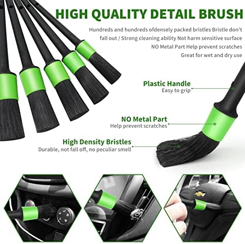 18Pcs Car Detailing Kit, Interior Car Cleaning Kit, Leather & Textile Car Interior Brush, Car Detailing Brush Set with Windshield Cleaning Tool Complete Car Interior Care Kit - Image 3