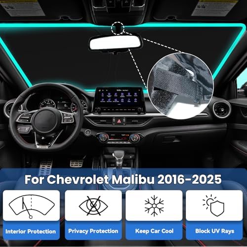 Windshield Sun Shade for Chevrolet Chevy Malibu 2016-2025 - Image 2