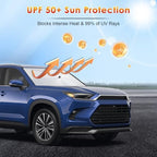 for Windshield Sunshade Umbrella Toyota Grand Highlander Custom Fit Windshield Sun Protector Cover 6-Layer Heat-Resistant Fabric, Ultra-Strong Fiberglass Frame (for 2024-2026 Grand Highlander) - Image 3