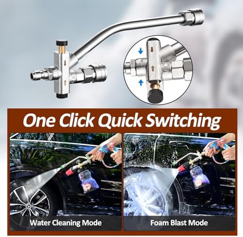 BEAR FORCE Foam Cannon Dual-Connector Accessory, Pressure Washer Double Tip Attachment for Soap Cannon, 5 Pressure Washer Sprayer Nozzles #035, 1/4" Quick Connect, for Car Wash, Car Detailing - Image 2