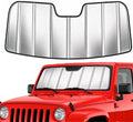 Windshield Sun Shade for 2018-2026 Jeep Wrangler, 2020-2026 Jeep Gladiator, Foldable 3-Layer High Reflective Silver Sunshade, Blocks UV Rays & Reduces Cabin Heat by Unknown