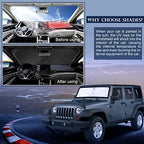 Sunshade Sun Shade for 2018-2024 2025 Jeep Wrangler JL JLu JK JKU Windshield Cover Custom Fit 2020-2025 2026 Jeep Gladiator Front Window Shields Protector 210T Reflective Blocks UV Rays Keep Cool - Image 6