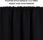 RYB HOME Short Blackout Curtains for Small Window Kitchen Bathroom Cafe RV | Sunmmer Heat Light Blocking Privacy Energy Saving Curtains for Sunroom Laundry Room Stair Window, W52 x L36, Black, 2 Panels - Image 6
