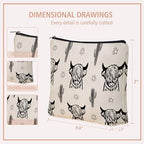 Western Highland Cow Themed Makeup Bag For Women & Teen Girls Travel Gifts | Small Cowgirl Cosmetic Bag & Toiletry Organizer Pouch, Aesthetic Cowgirl Print Stuff & Purses Christmas Birthday Gift for Her - Image 3