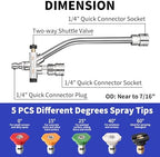 Selkie Foam Cannon with Double Tip Attachment,Adjustable Pressure Washer Foam Blaster with with Dual-Connector Accessory,5 Power Washer Sprayer Nozzles, 1/4" Quick Connect, 3600 PSI - Image 3