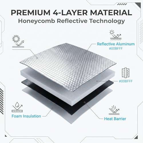 1 PC Foldable Windshield Sun Shade, Reflective Sun Protector for Front Window, Heat Blocking Car Sunshade, Universal for Most Cars, Trucks, SUVs (Silver) - Image 3