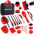 25Pcs Car Detailing Kit with Drill Brushes, Car Cleaning Kit for Interior Exterior, Wheel & Tire Brushes, Polishing Pads for Waxing, Auto Detailing Tools – Gift for Men Dad (25PCS) by Unknown
