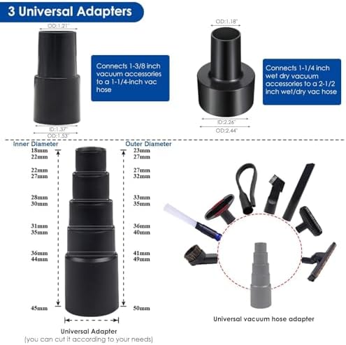 11PCS 1-1/4 Inch Vacuum Attachments Kit for Shop Vac Accessories - Image 2