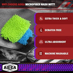 AIDEA Car Wash Mitt Microfiber, 2PK, Car Wash Brush, 7.12''X10.14'' - Image 3