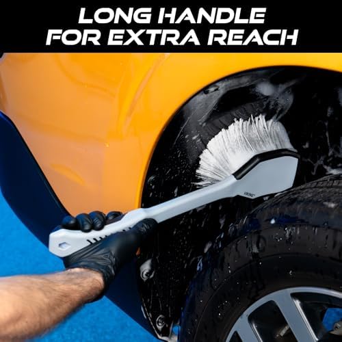 VIKING Wheel and Fender Cleaning Brush with Long Handle for Car Detailing - Image 2