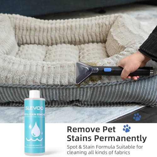 Slevoo 450W Portable Carpet Cleaner Machine with 1 Bottle Cleaning Solutions, Strong Suction Upholstery and Furniture Cleaner for Cleaning Stairs, Car Interiors, for Pet Footprint, Dust, Oil(AU-C003) - Image 2