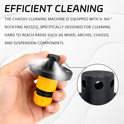 O-Ring Chassis Cleaner Flusher Kit, Magnetic Undercarriage Washer with 360° Rotating Nozzle, Quick Connect High Pressure Car Undercarriage Cleaner for Wheel Wells, Truck Chassis Wash Tool - Image 4