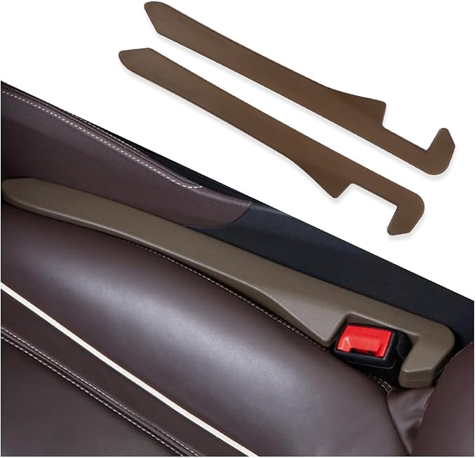 IHOTDER Car Seat Gap Filler,Super Flexible Car Side Seat Gap Filler Car Accessories for Women & Men,Universal CCar Organizer Between Seats for Tightly Filling Seat Gaps(Brown/2PCS) by IHOTDER