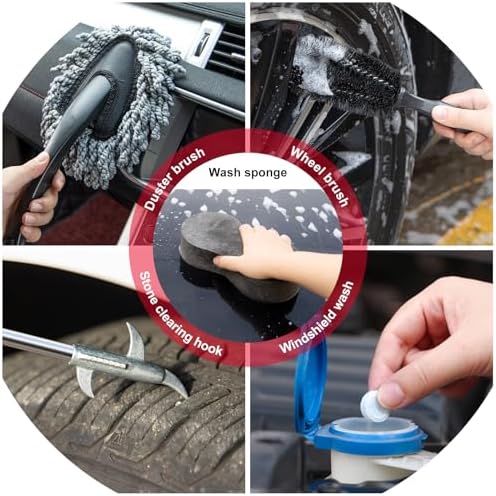 41Pcs Car Wash Cleaning Kit with High Power Handheld Vacuum Windshield Cleaning Tool Collapsible Bucket Detailing Brushes Tire Brush Towels Complete Detailing Set for Car - Image 7