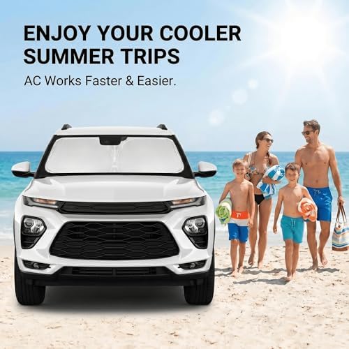 Windshield Sun Shade for Chevy Chevrolet Trailblazer 2021-2024 2025 2026 Sunshade Front Window Shade Custom Fit Trailblazer Accessories Sun Visor Foldable Shade Blocks UV Rays Accessories - Image 4