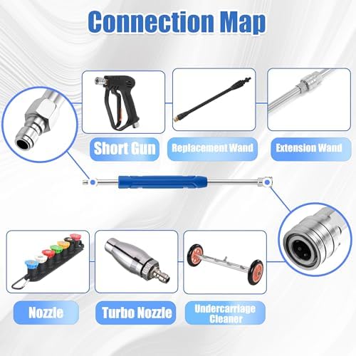 Pressure Washer Extension Wand, 17 Inch, 1/4'' Quick Connect, 2 Pack - Image 4