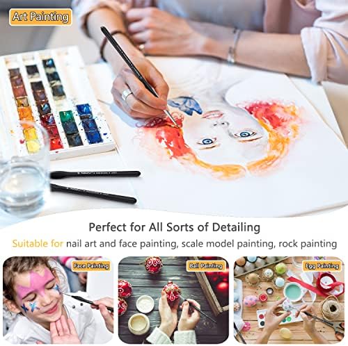 PANDAFLY Miniature Paint Brushes Drybrush Set, 12 Sizes - Image 3