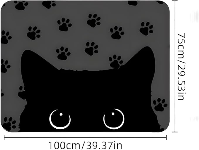 Universal Car Trunk Mat 29" x 39", Black Cat and Paws All Weather Trunk Protection Cargo Liner, Durable Cargo Mat Rear Trunk Liner, Stylish Vehicle Interior Accessories Suitable for Most Car Models - Image 2
