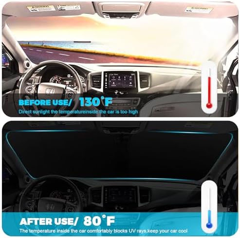 Foldable Front Windshield Sunshade fit for Honda Ridgeline 2017-2026 - Image 5